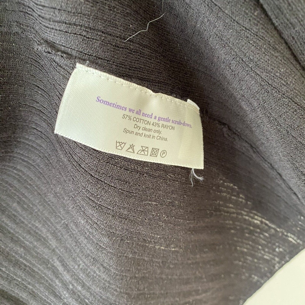 MM Lafleur Long Sleeve Black Lightweight Cardigan Side Slits Cotton Size Medium - Picture 6 of 6